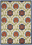 Homeroots 8' X 11' Ivory And Blue Floral Indoor Outdoor Area Rug  Polypropylene 384977