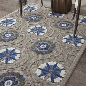 Homeroots 4' Blue And Gray Indoor Outdoor Area Rug - Versatile, Durable, And Stylish For Any Space! 4?X6? Polypropylene 384983