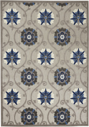 Homeroots 4' Blue And Gray Indoor Outdoor Area Rug - Versatile, Durable, And Stylish For Any Space! 4?X6? Polypropylene 384983
