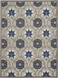 Homeroots 8' X 11' Blue And Gray Floral Indoor Outdoor Area Rug  Polypropylene 384985