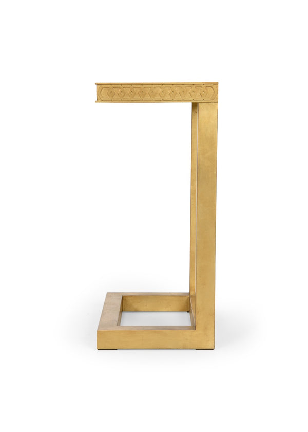 Chelsea House Nemeth Antique Gold Cigar Table With Mirrored Top And Honeycomb Base — Mobile, Luxe Accent For Entertaining 384986