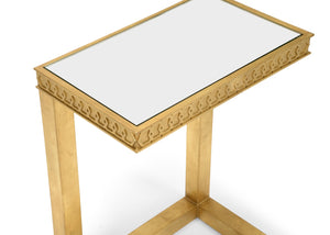 Chelsea House Nemeth Antique Gold Cigar Table With Mirrored Top And Honeycomb Base — Mobile, Luxe Accent For Entertaining 384986