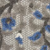 Homeroots 8' X 11' Blue And Gray Floral Indoor Outdoor Area Rug  Polypropylene 384989