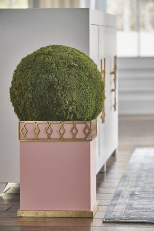 Chelsea House Perkins Coral Planter By Shayla Copas — Sculptural Cylindrical Planter With Gold Honeycomb Accent, 16.5" H 384992