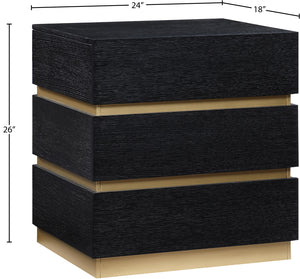 Zaylan Black Night Stand 384Black-NS Meridian Furniture