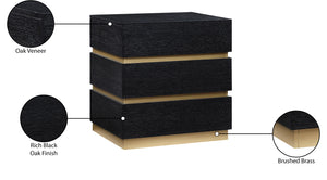 Zaylan Black Night Stand 384Black-NS Meridian Furniture