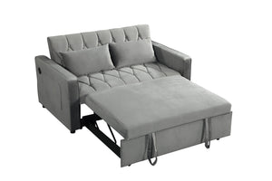 English Elm 3 In 1 Sleeper Sofa Couch Bed - Versatile Gray Futon With Adjustable Backrest & Space-Saving Design W1420P193614