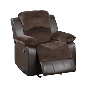 English Elm Motion Recliner Chair with Bonded Leather Upholstery, Solid Wood Frame, Smooth Metal Recline Mechanism Chocolate 37 L x 32 W x 26 H B011P205232