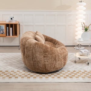 English Elm Bean Bean Bag Sofa High-Density Memory Foam Two-Seater Lounger High Back Chenille Cozy Support Coffee W395P181441
