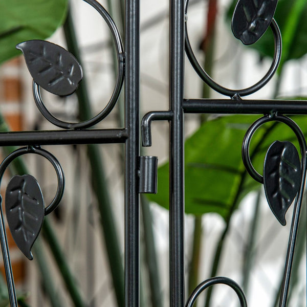 English Elm Outsunny Steel Garden Fence Panels 4 Pack Rust Resistant Decorative Vine Border Yard W2225P217553