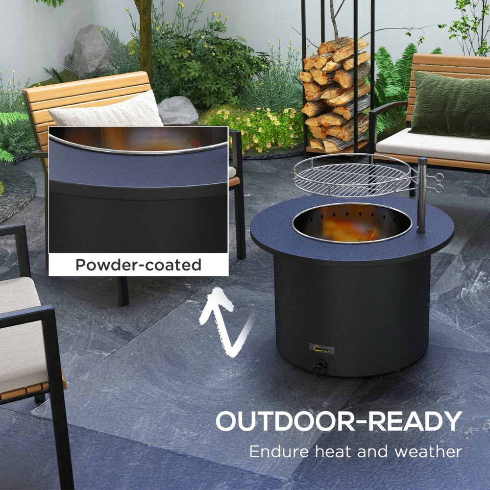 English Elm Outsunny Smokeless Wood Burning Fire Pit Bbq Grill Stainless Steel Patio Bonfire W2225P200669
