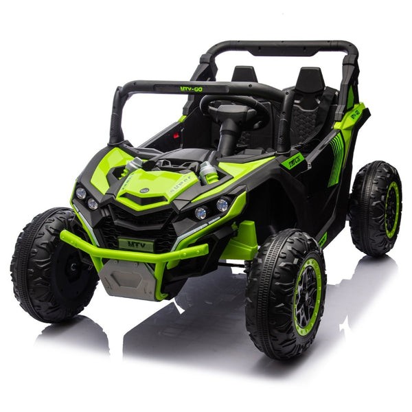 English Elm 24v Two Seat Kids Electric Utv with Parental Remote Suspension Off Road Ride On Green W1578P184798