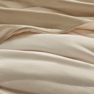 English Elm 1-piece Reversible Tencel Fill Comforter with Sculptural Weave for Full Queen Beds Linen B035P408279