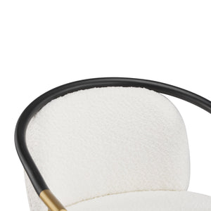 English Elm Christopher Knight Home® - 26" Upholstered Counter Stool Set of 2 with Bouclé Fabric and Iron Frame, Contemporary Comfort and Style Beige,Black,Gold N771P288863B