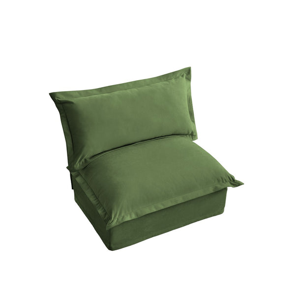 English Elm Koala Armless Chenille Sofa Deep Seat Wraparound Pillows for Modern Living Rooms Green W3041P240136