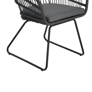 English Elm Christopher Knight Home® - TERRY Rattan Patio Chair Set (2) with Cushions, Gray Iron Frame, 300 lb Capacity, Quick Assembly N762P240844E