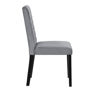 English Elm Andy Channel Tufted Velvet Dining Chairs Set of 2 with Sleek Black Wood Legs B056P417146