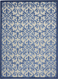 Homeroots 8' X 11' Blue And Gray Floral Indoor Outdoor Area Rug  Polypropylene 385009