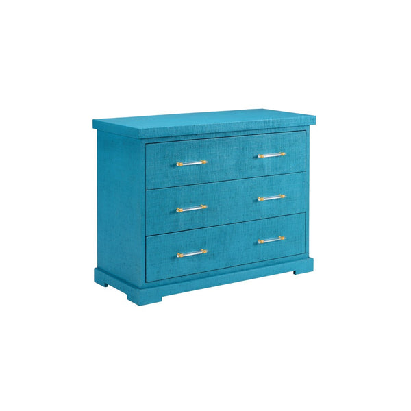 Chelsea House Clifton Raffia Side Chest By Shayla Copas — Modern 36.5"H Accent Storage, Bedside Table, Blue Option 385014