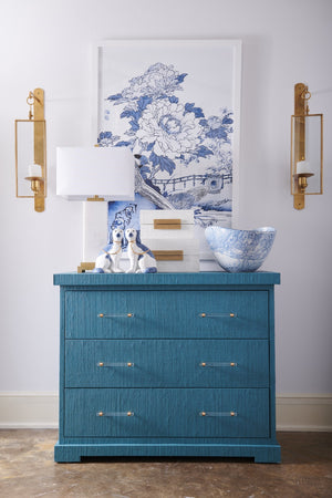 Chelsea House Clifton Raffia Side Chest By Shayla Copas — Modern 36.5"H Accent Storage, Bedside Table, Blue Option 385014