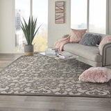 Homeroots 8' X 11' Gray Floral Indoor Outdoor Area Rug  Polypropylene 385016