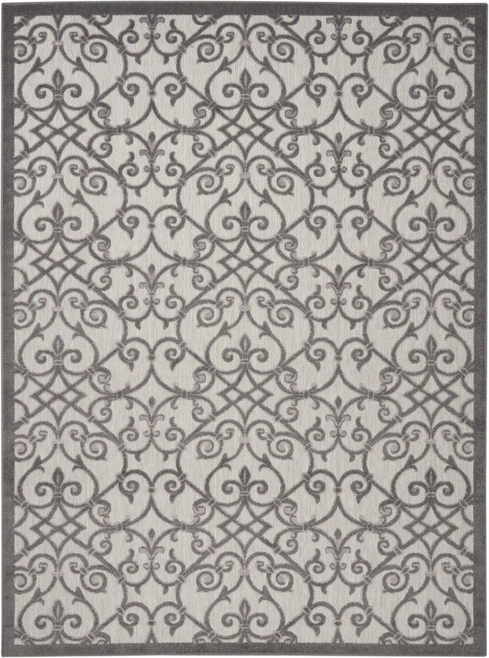 HomeRoots 8' Elegant Ivory and Blue Indoor Outdoor Area Rug with Timeless Floral Design for Any Space 8?x11? 385016