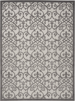 HomeRoots 8' Elegant Ivory and Blue Indoor Outdoor Area Rug with Timeless Floral Design for Any Space 8?x11? 385016