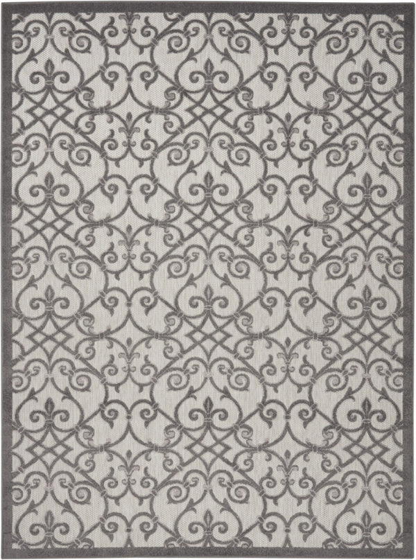 HomeRoots 8' Elegant Ivory and Blue Indoor Outdoor Area Rug with Timeless Floral Design for Any Space 8?x11? 385016