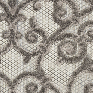HomeRoots 8' Elegant Ivory and Blue Indoor Outdoor Area Rug with Timeless Floral Design for Any Space 8?x11? 385016