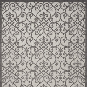 HomeRoots 8' Elegant Ivory and Blue Indoor Outdoor Area Rug with Timeless Floral Design for Any Space 8?x11? 385016