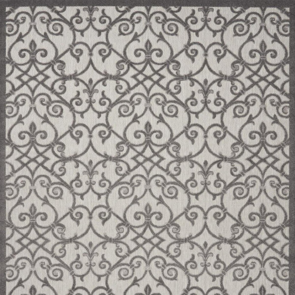 HomeRoots 8' Elegant Ivory and Blue Indoor Outdoor Area Rug with Timeless Floral Design for Any Space 8?x11? 385016