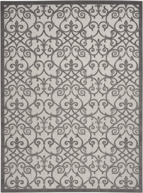 Homeroots 8' X 11' Gray Floral Indoor Outdoor Area Rug  Polypropylene 385016