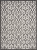 Homeroots 8' X 11' Gray Floral Indoor Outdoor Area Rug  Polypropylene 385016