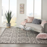 Homeroots 8' X 11' Gray Floral Indoor Outdoor Area Rug  Polypropylene 385016