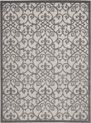 HomeRoots 8' Elegant Ivory and Blue Indoor Outdoor Area Rug with Timeless Floral Design for Any Space 8?x11? 385016
