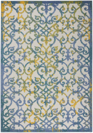 HomeRoots 6' Blue and Gray Area Rug – Stylish Indoor Outdoor Design, Durable, Low-Maintenance, Versatile Use 6?x9? 385021