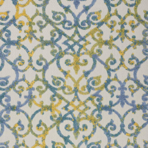 HomeRoots 6' Blue and Gray Area Rug – Stylish Indoor Outdoor Design, Durable, Low-Maintenance, Versatile Use 6?x9? 385021