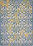 Homeroots 8' X 11' Ivory And Blue Floral Indoor Outdoor Area Rug  Polypropylene 385023