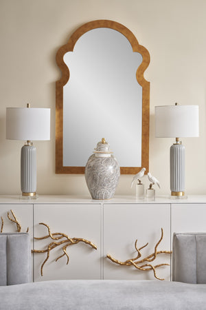 Chelsea House Parrot Matte White Ceramic Sculpture On Clear Crystal Base With Antique Brass Accents, 11" H Decor 385031