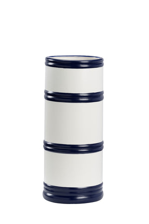 Chelsea House Regatta Vase 3 By Jamie Merida — Navy & White Nautical Flag Vase, 17" Tall Coastal Accent Piece 385042