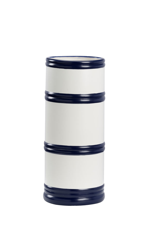 Chelsea House Regatta Vase 3 By Jamie Merida — Navy & White Nautical Flag Vase, 17" Tall Coastal Accent Piece 385042