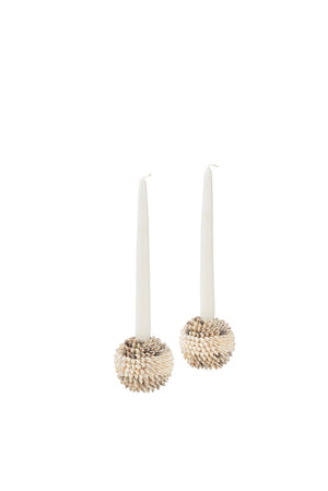 Chelsea House Nassa Coastal Shell Candleholders Set Of 2 — Textured Beach-Inspired Votive & Pillar Accents For Mantel DéCor 385045