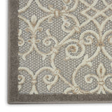 Homeroots 2' X 10' Gray And Ivory Floral Indoor Outdoor Area Rug  Polypropylene 385045