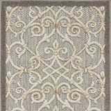 Stylish Gray and Ivory Floral Outdoor Area Rug for Sophisticated Interior and Exterior Spaces