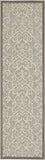 Homeroots 2' X 10' Gray And Ivory Floral Indoor Outdoor Area Rug  Polypropylene 385045