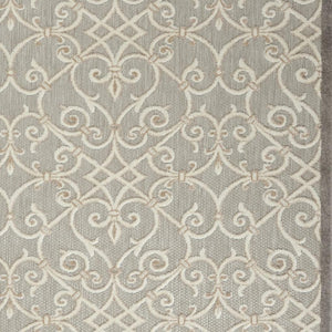 HomeRoots 5' Blue and Gray Floral Indoor Outdoor Area Rug - Timeless Elegance for Any Space, Easy Care 5?x8? 385052