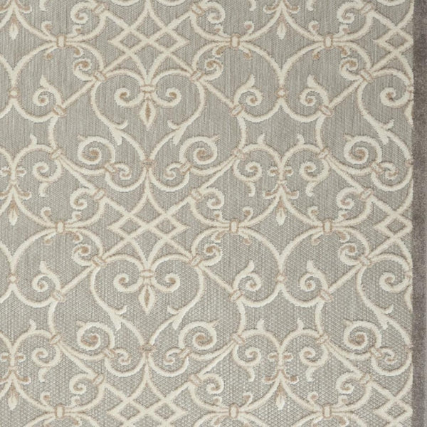 HomeRoots 5' Blue and Gray Floral Indoor Outdoor Area Rug - Timeless Elegance for Any Space, Easy Care 5?x8? 385052