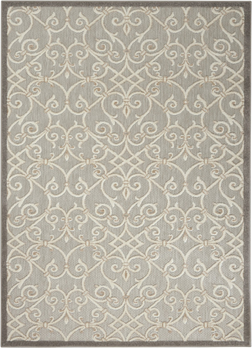 HomeRoots 5' Blue and Gray Floral Indoor Outdoor Area Rug - Timeless Elegance for Any Space, Easy Care 5?x8? 385052