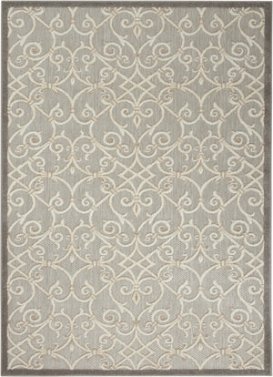 HomeRoots 5' Blue and Gray Floral Indoor Outdoor Area Rug - Timeless Elegance for Any Space, Easy Care 5?x8? 385052