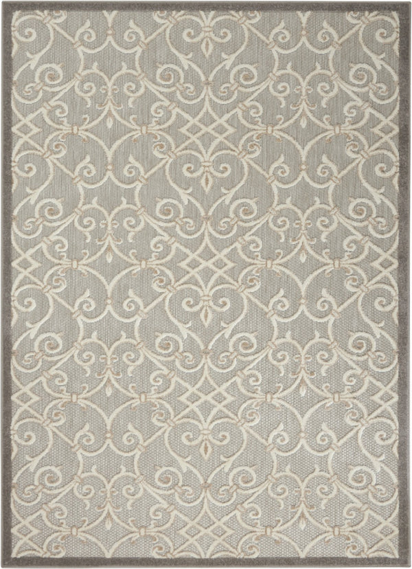 HomeRoots 5' Blue and Gray Floral Indoor Outdoor Area Rug - Timeless Elegance for Any Space, Easy Care 5?x8? 385052